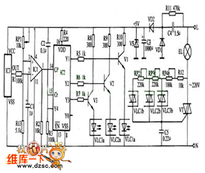 红外遥控调光吊灯电路图  第1张