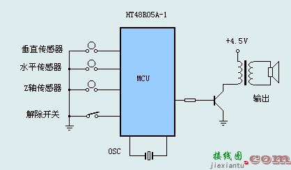 关于微型摩托车锁防盗功能运行的电路图  第1张