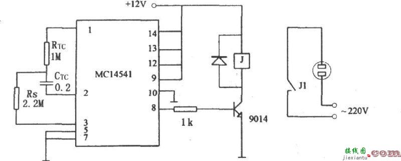 MC14541的定时器电路原理图  第1张