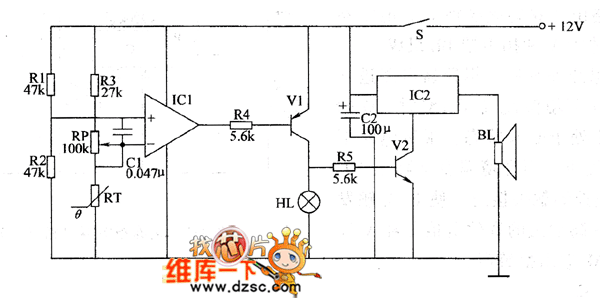 霜冻报警器电路图（－）  第1张