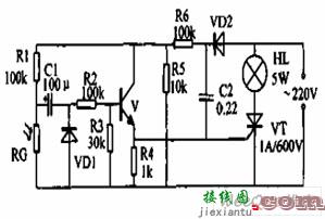 光控延时壁灯电路图  第1张