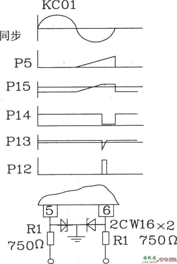 可控硅移相触发器KC001应用电路图  第3张