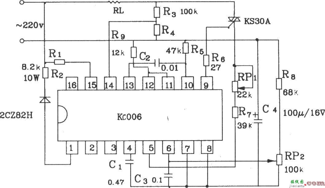 可控硅移相触发器KC06应用电路图  第2张