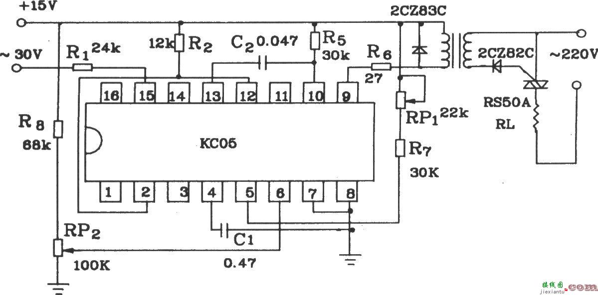 可控硅移相触发器KC05应用电路图  第3张