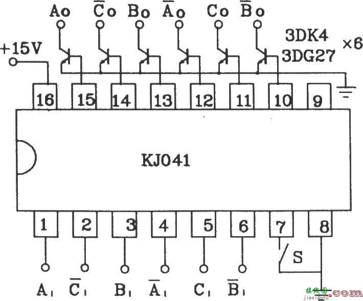 六路双脉冲形成器KJ041外电路连接图  第2张