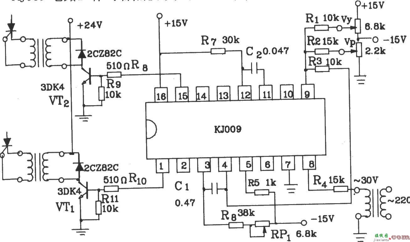 由可控硅过零触发器KJ009组成的应用电路图  第2张