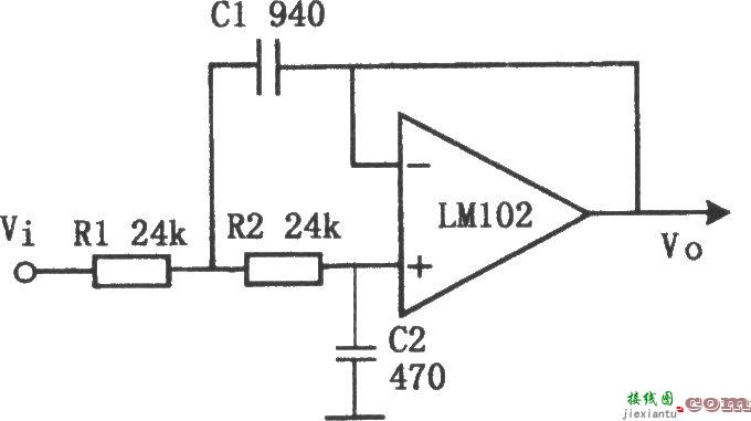 有源低通滤波器(LM102)  第1张