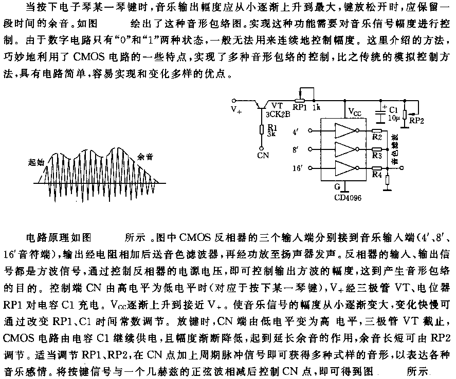 数字式电子琴包络发生器电路  第1张