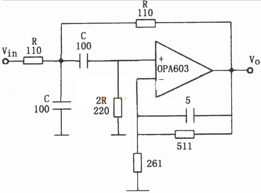 OPA603构成的10MHz带通滤波器  第1张