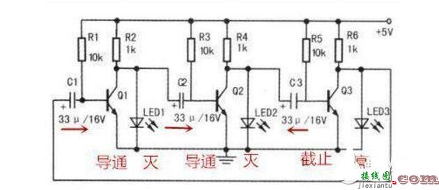 LED循环闪光电路原理  第5张