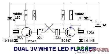 电路3v驱动和1.5v驱动的led闪光电路图  第1张