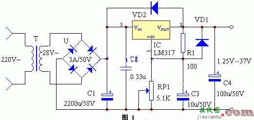 lm317可调式稳压电源电路  第1张