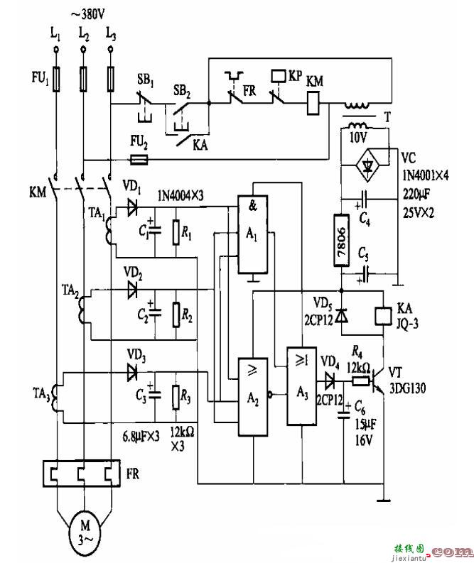 两款压缩机断相保护电路图解析  第1张