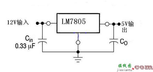 12v转5v稳压电路图7805三端稳压快  第1张