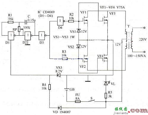 简析CD4069逆变电路图  第1张