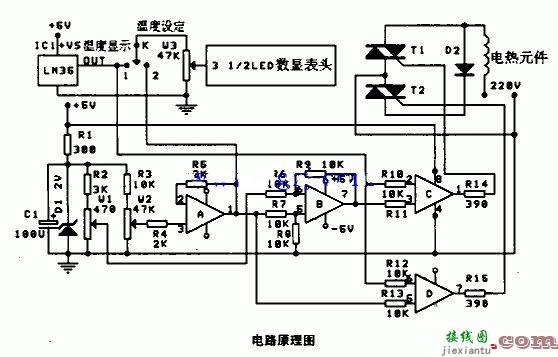 人工智能温度控制器电路原理图  第1张