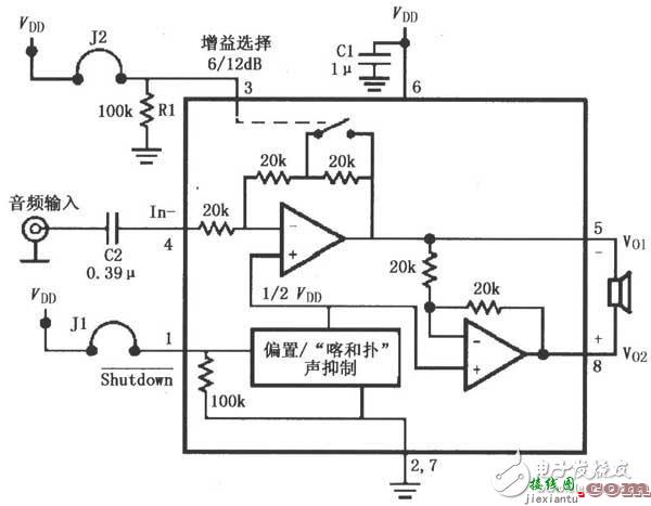 LM4906音频功率放大器的典型应用电路  第1张