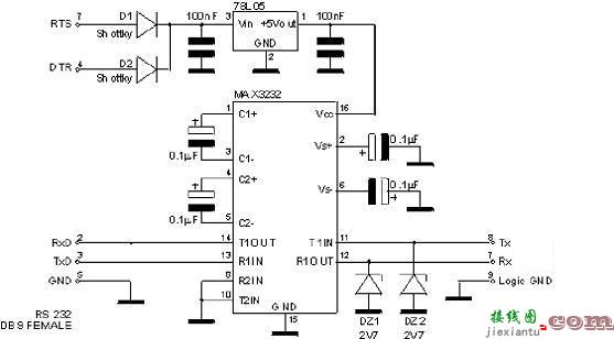 串口取电和232转换电路  第1张