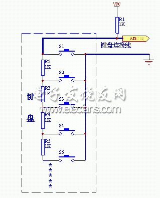 两线式键盘(AD按键)电路的设计与实现  第1张