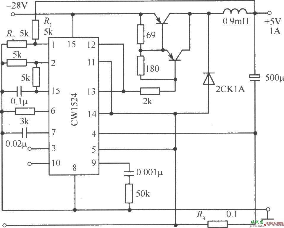 由CW1524组成的半桥式开关稳压电源电路  第1张