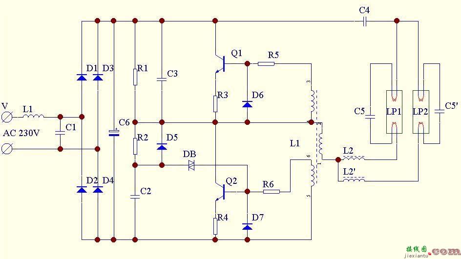 双管电子整流器电路  第1张