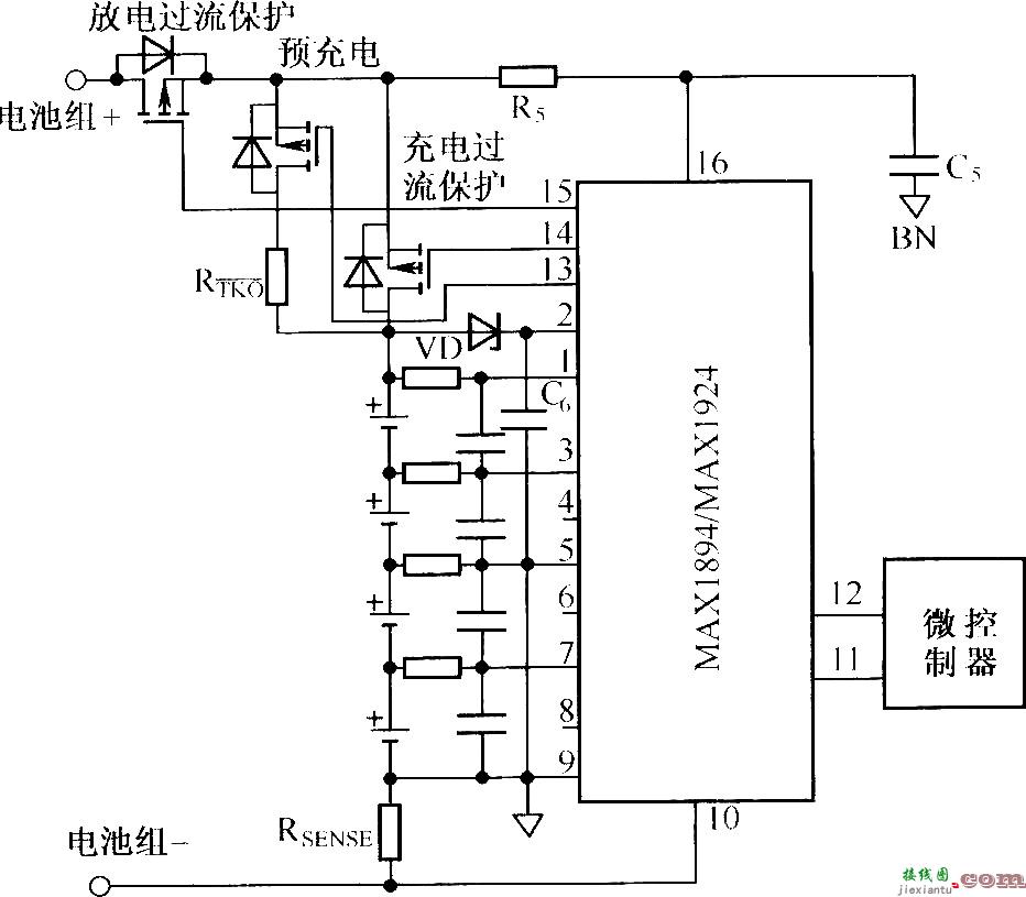 利用MAX1894/MAX1924组成的具有预充电功能的典型应用电路  第1张