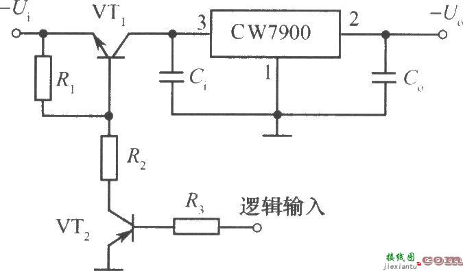 CW7900构成的遥控关断式集成稳压电源电路  第1张