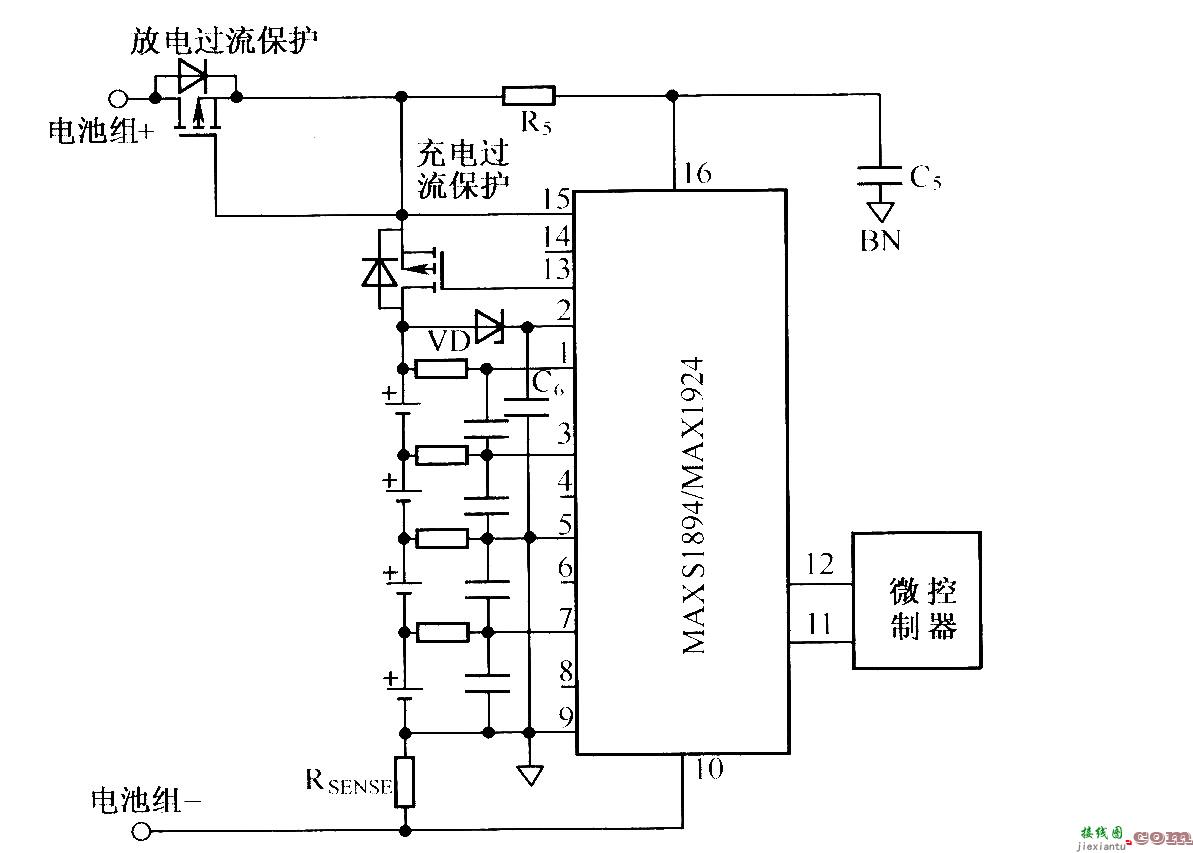 利用MAX1894/MAX1924组成的没有预充电功能的典型应用电路  第1张