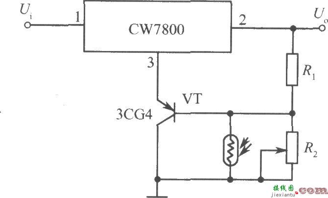 CW7800构成的光控集成稳压电源电路之一  第1张