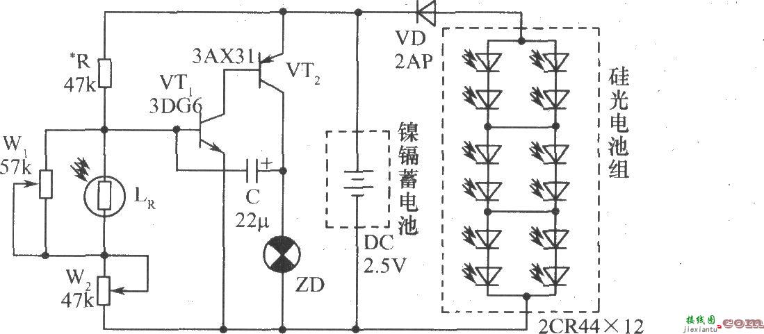 硅光电池组成的光控闪光装置  第1张