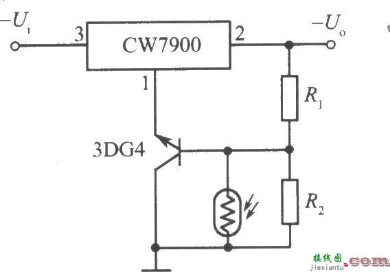 CW7900构成的光控稳压电源电路(光照时输出电压下降)  第1张