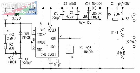 NE555制作电器间歇工作控制器  第1张