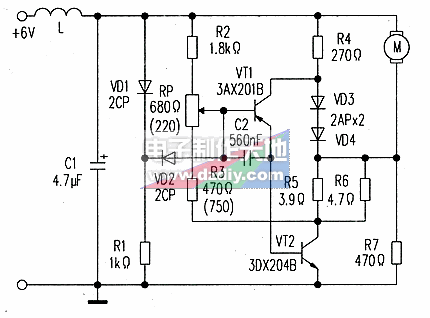 微型直流电机稳速电路  第1张