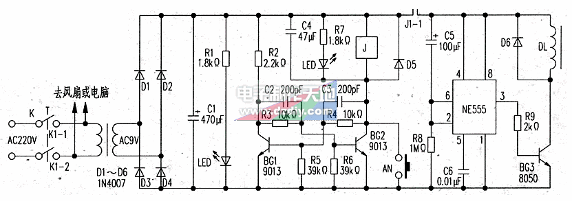 简单实用的家电延时关机电路  第1张