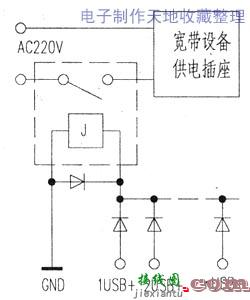 多用户共用宽带上网设备的供电电路  第1张