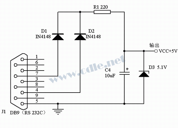 简单的RS232C/TTL电平转换和串口取电  第4张