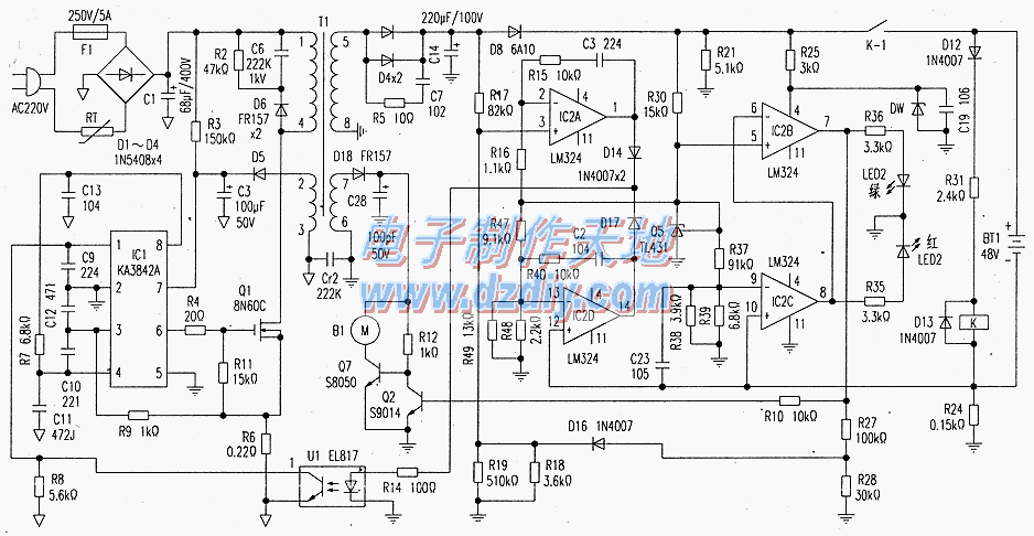 科斯达电动车充电器电路图  第1张