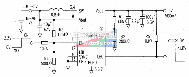 用1.8V供电可输出5V的升压电路（TPS60109升压电源）  第1张