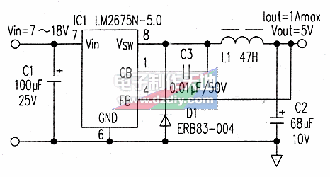 输入7~18V输出5V/1A的降压型变换器  第1张