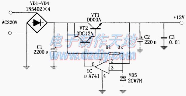 采用运算放大器μA741做成的开关电源  第1张