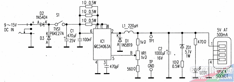 Mc34063 MP3开关型充电器  第1张