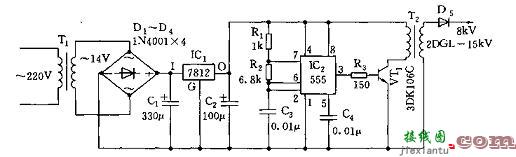 NE555高压发生器电路  第1张