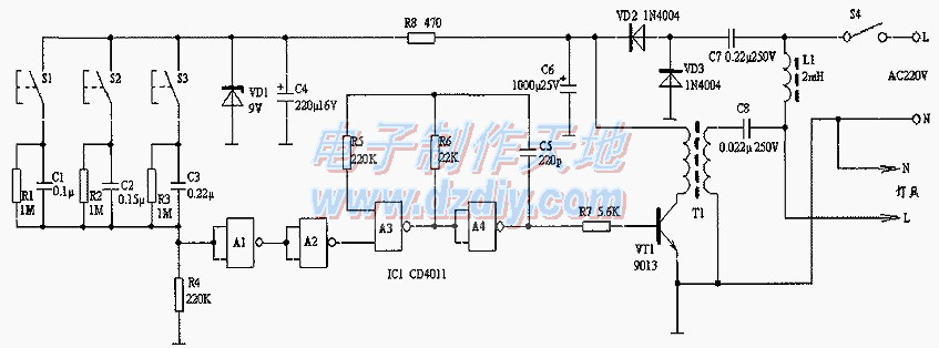 基于AT89C2051单片机三路分段开关的设计与制作  第1张