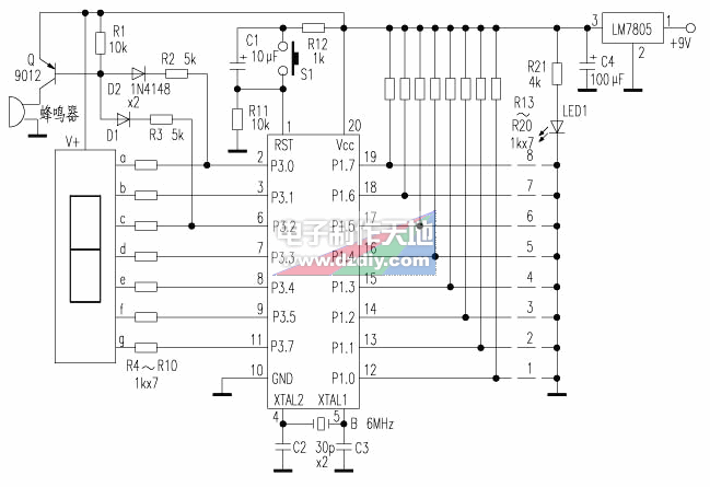 用89C2051制作数字显示的断线报警器  第1张