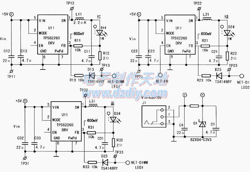 三基色LED照明灯的设计制作  第4张