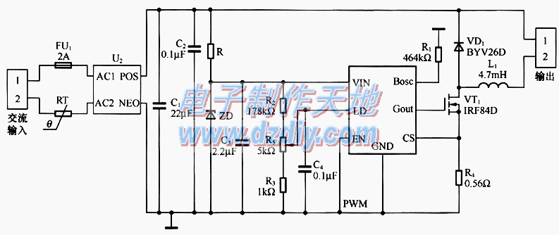 XLT604给LED灯串应用电路  第1张