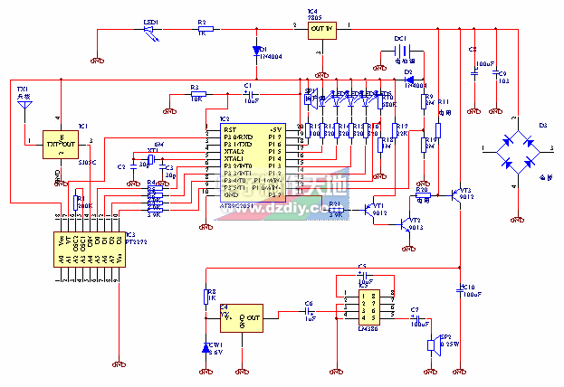 AT89C2051设计的无线防盗报警器  第1张