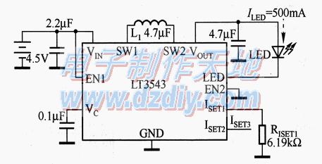 LTC3543驱动白光LED电路  第1张