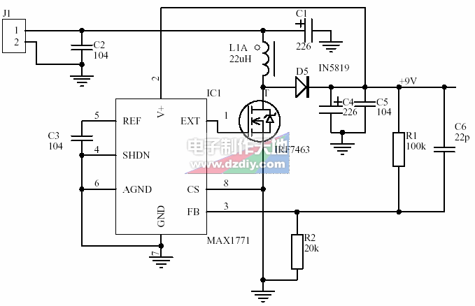 用MAX1771(MAX770)制作万用表9V电源（万用表代用电源）  第1张