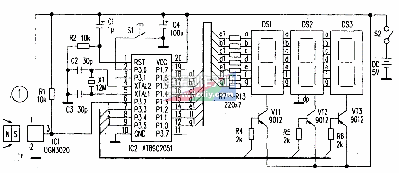 用单片机制作的自行车里程速度表  第1张